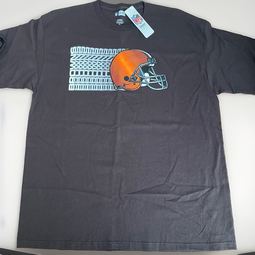 NWT Cleveland Browns NFL‎ Team Apparel Mens Short Sleeve Shirt Sz XL 100% Cotton